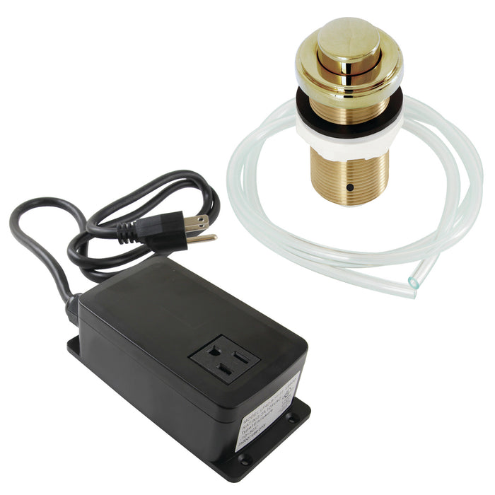 Trimscape KASK212 Single Outlet Garbage Disposal Air Switch Kit, Polished Brass