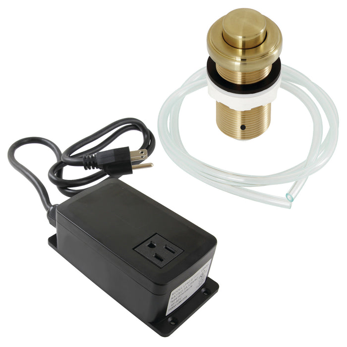 Kingston Heirloom KASK217 - Trimscape Single Outlet Garbage Disposal Air Switch Kit, Brushed Brass