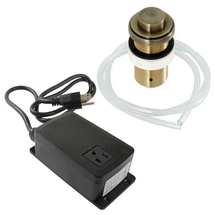 Kingston Heirloom KASK21AB - Trimscape Single Outlet Garbage Disposal Air Switch Kit, Antique Brass