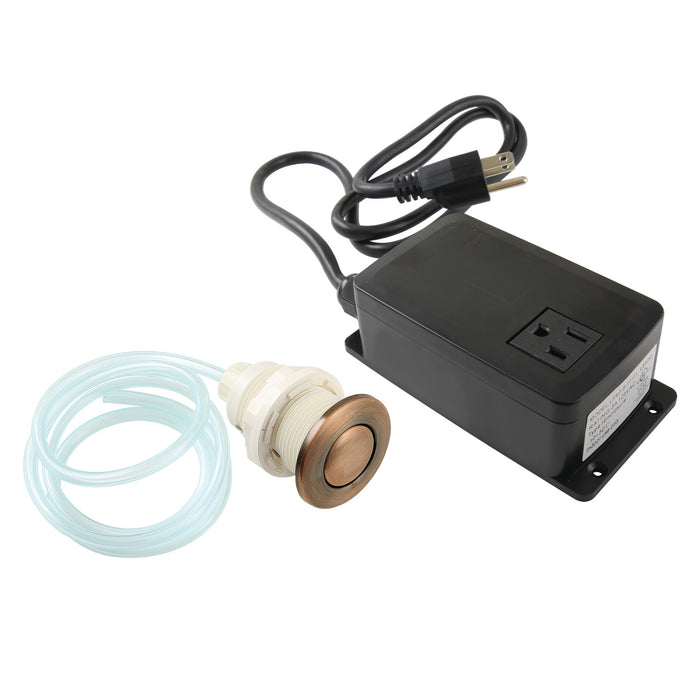 Kingston Trimscape KASK31AC Single Outlet Garbage Disposal Air Switch Kit, Antique Copper