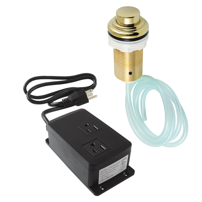Trimscape KATDK212 Dual Outlet Garbage Disposal Air Switch Kit, Polished Brass