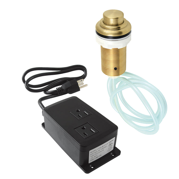 Kingston Heirloom KATDK217 - Trimscape Dual Outlet Garbage Disposal Air Switch Kit, Brushed Brass
