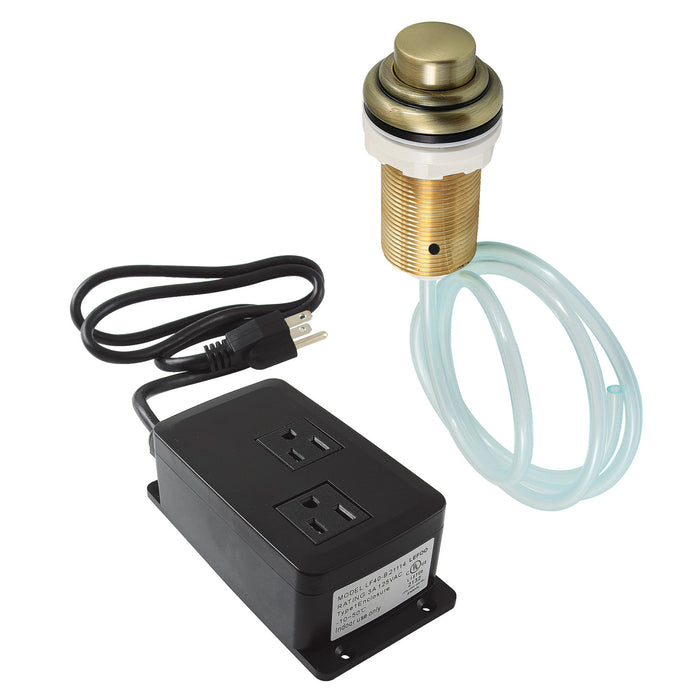Kingston Heirloom KATDK21AB - Trimscape Dual Outlet Garbage Disposal Air Switch Kit, Antique Brass