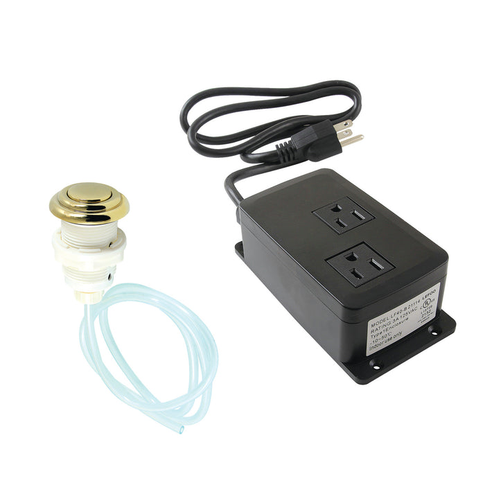 Kingston Heirloom KATDK312 - Trimscape Dual Outlet Garbage Disposal Air Switch Kit, Polished Brass