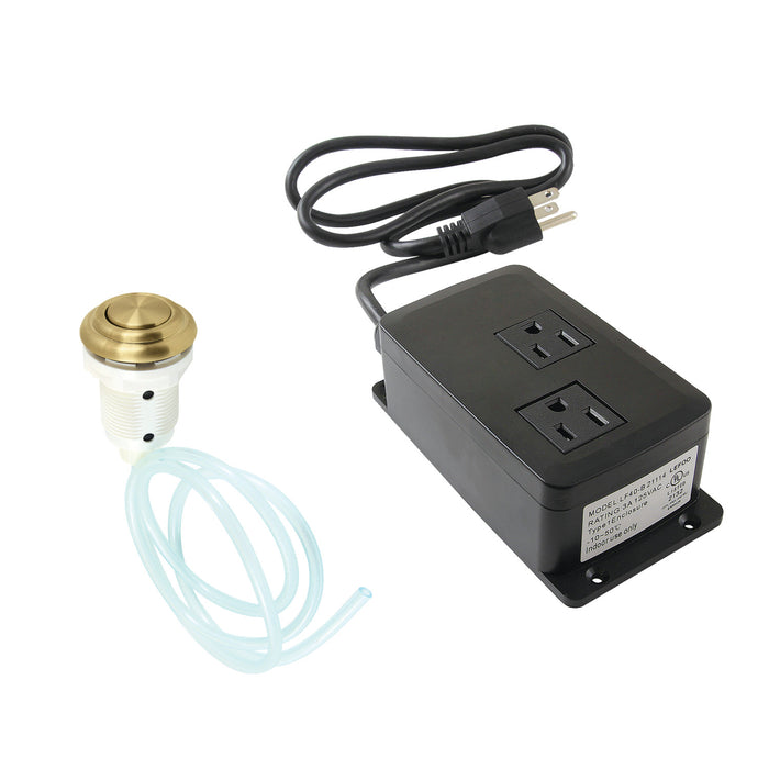 Kingston Heirloom KATDK317 - Trimscape Dual Outlet Garbage Disposal Air Switch Kit, Brushed Brass