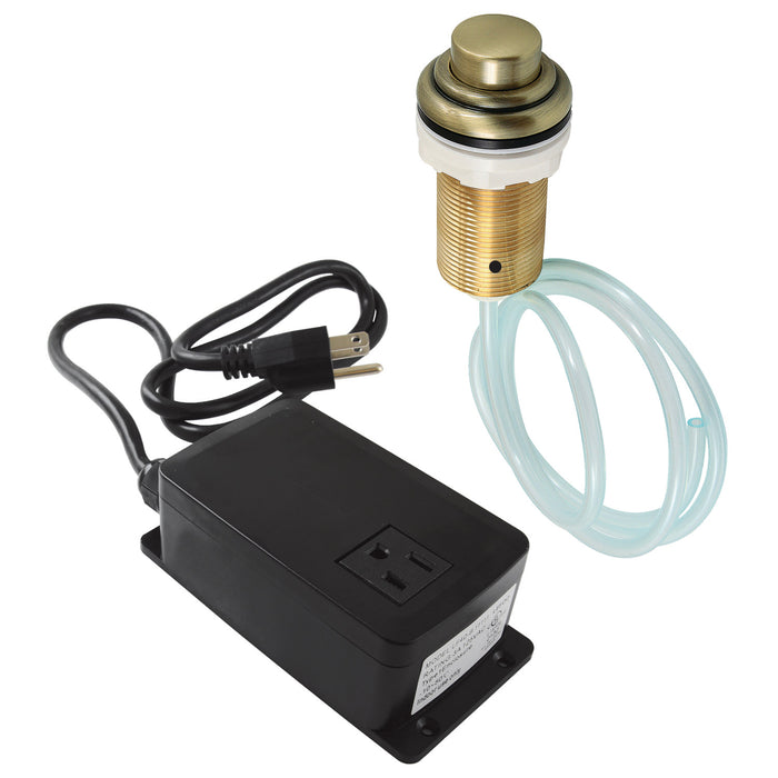Kingston Heirloom KATSK21AB - Trimscape Single Outlet Garbage Disposal Air Switch Kit, Antique Brass