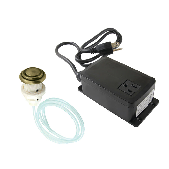 Kingston Heirloom KATSK31AB - Trimscape Single Outlet Garbage Disposal Air Switch Kit, Antique Brass