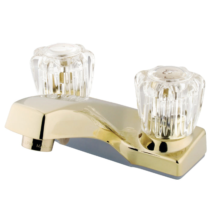Kingston Tulare KB102LP - Columbia Double-Handle 3-Hole Deck Mount 4-Inch Centerset Bathroom Faucet, Polished Brass