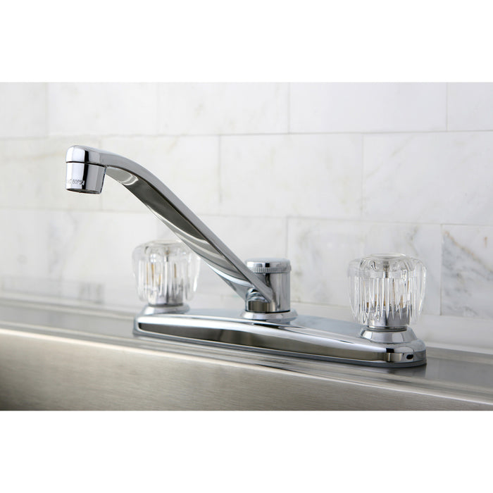 Kingston Tulare KB111 - Americana Two-Handle 2-Hole 8" Centerset Kitchen Faucet, Polished Chrome