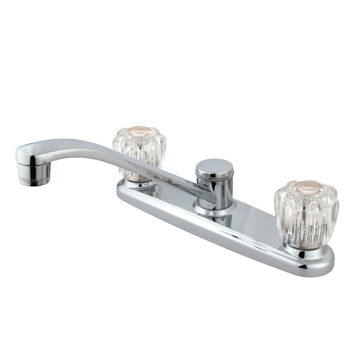 Kingston Tulare KB111 - Americana Two-Handle 2-Hole 8" Centerset Kitchen Faucet, Polished Chrome