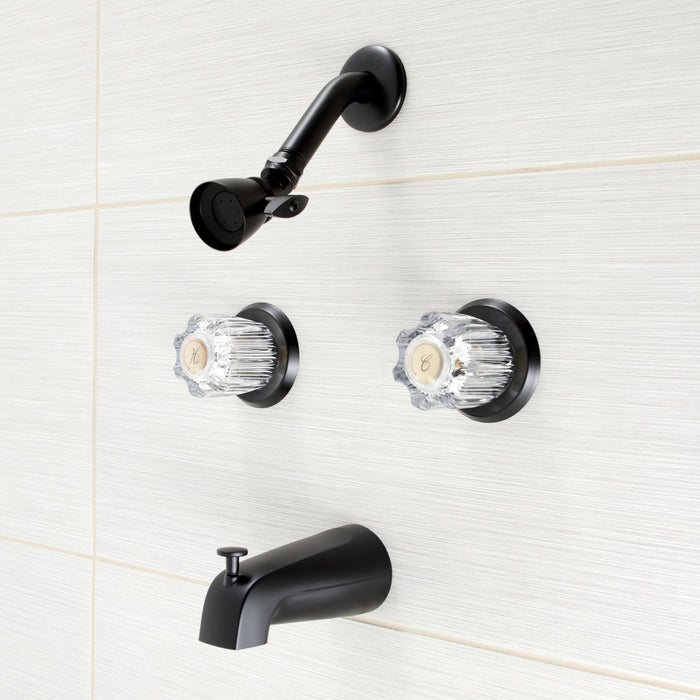 Kingston Tulare KB141MB - Americana Double-Handle Tub and Shower Faucet, Matte Black