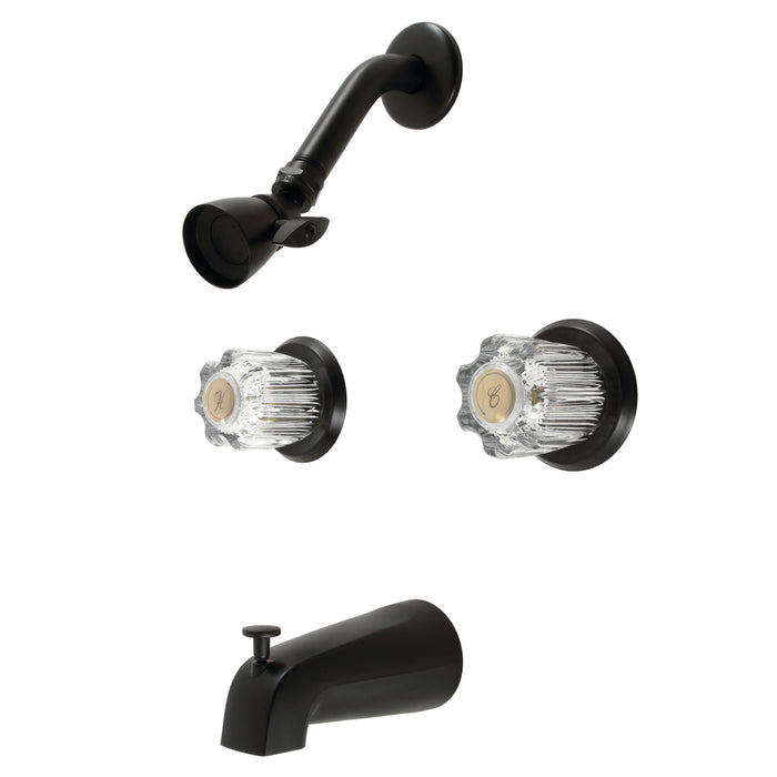 Kingston Tulare KB141MB - Americana Double-Handle Tub and Shower Faucet, Matte Black