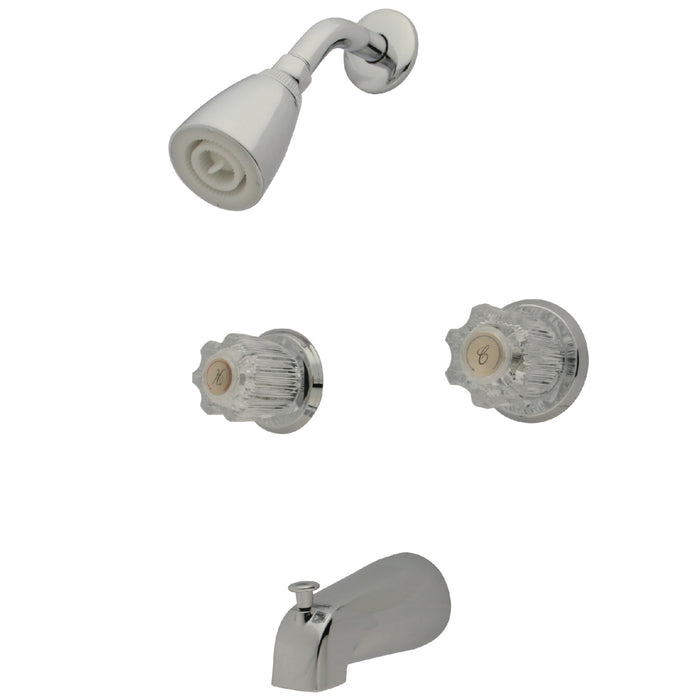 Kingston Tulare KB141 - Americana Double-Handle Tub and Shower Faucet, Polished Chrome