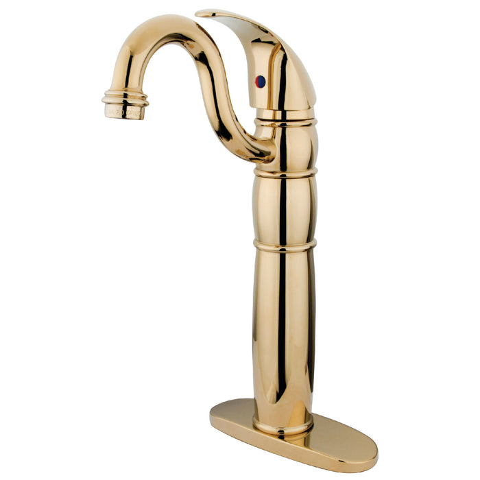 Kingston Heirloom KB1422LL - Heritage Single-Handle 1-Hole Deck Mount Vessel Faucet, Polished Brass