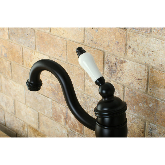 Kingston Heirloom KB1425PL - Heritage Single-Handle 1-Hole Deck Mount Vessel Faucet, Oil Rubbed Bronze