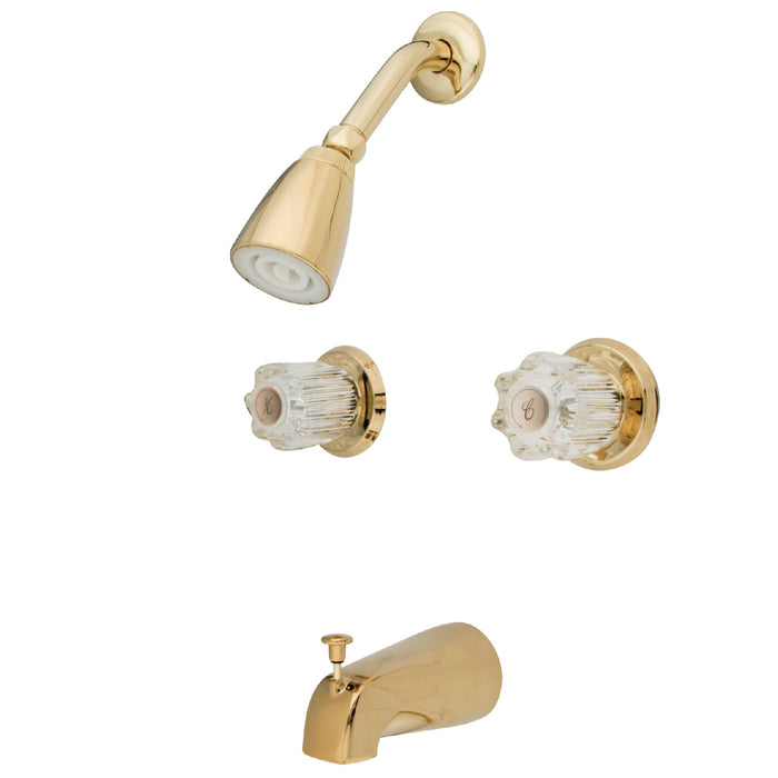 Kingston Tulare KB142 - Americana Double-Handle Tub and Shower Faucet, Polished Brass