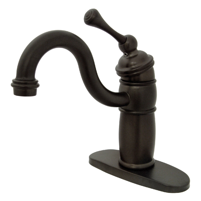 Kingston Heirloom KB1485BL - Vintage One-Handle 1-Hole Deck Mount Bar Faucet, Oil Rubbed Bronze