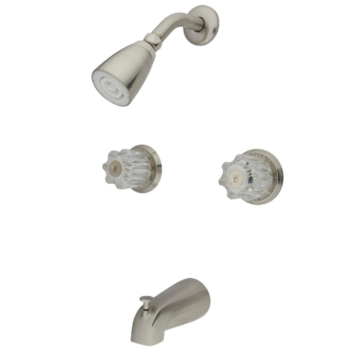 Kingston Tulare KB148 - Americana Double-Handle Tub and Shower Faucet, Brushed Nickel