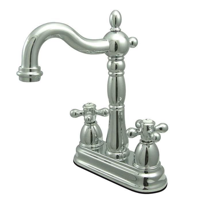 Kingston Heirloom KB1491AX - Heritage Two-Handle 2-Hole Deck Mount Bar Faucet, Polished Chrome