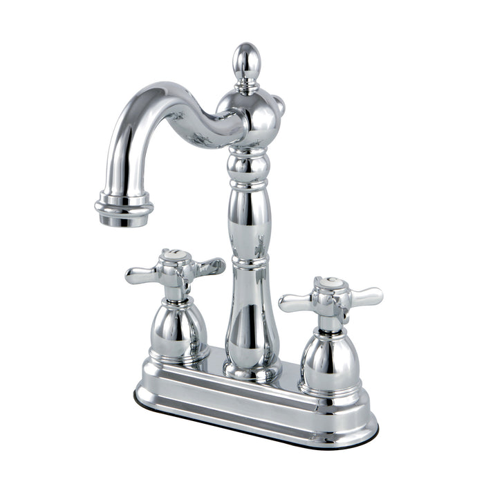 Kingston Heirloom KB1491BEX - Essex Two-Handle 2-Hole Deck Mount Bar Faucet, Polished Chrome