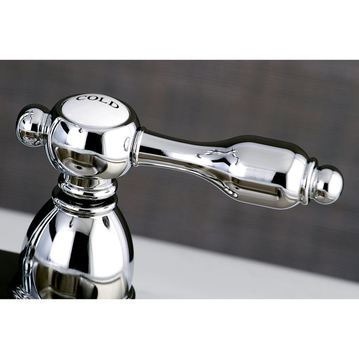 Kingston Heirloom KB1491TAL - Tudor Two-Handle 2-Hole Deck Mount Bar Faucet, Polished Chrome