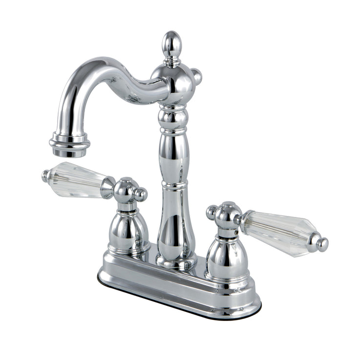 Kingston Heirloom KB1491WLL - Wilshire Two-Handle 2-Hole Deck Mount Bar Faucet, Polished Chrome