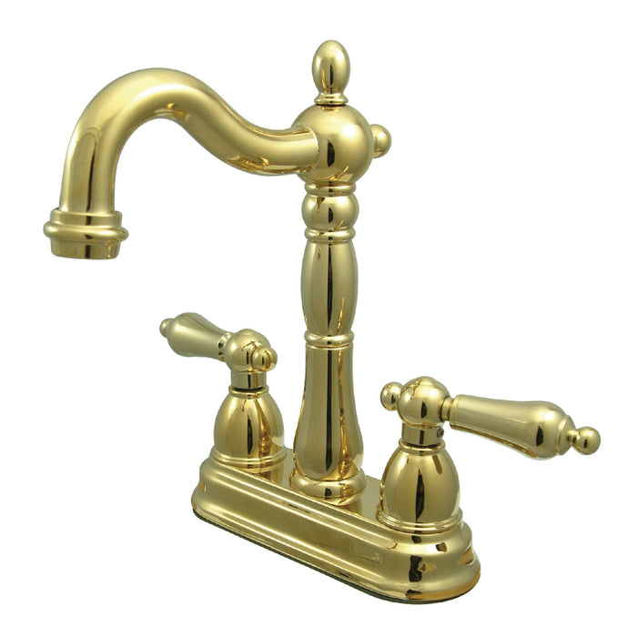 Kingston Heirloom KB1492AL - Heritage Two-Handle 2-Hole Deck Mount Bar Faucet, Polished Brass