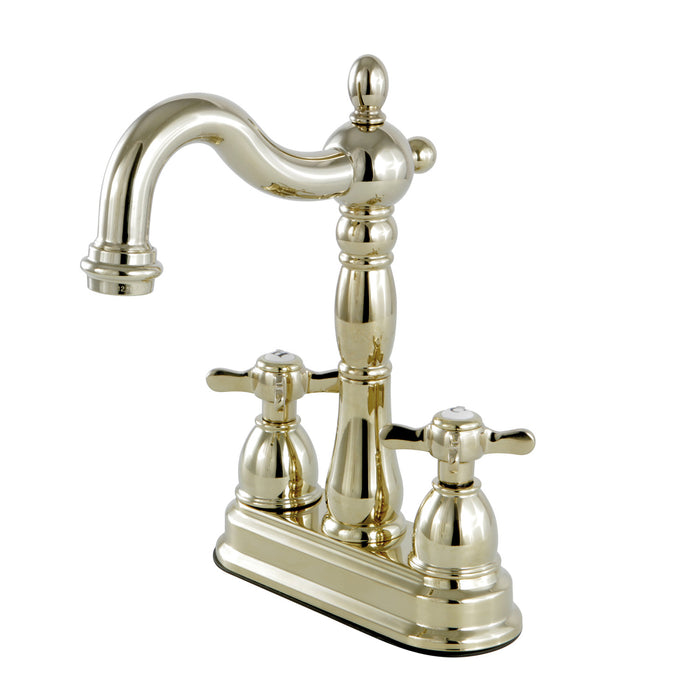 Kingston Heirloom KB1492BEX - Essex Two-Handle 2-Hole Deck Mount Bar Faucet, Polished Brass