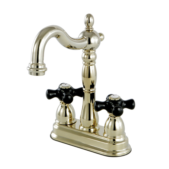 Kingston Heirloom KB1492PKX - Duchess Two-Handle 2-Hole Deck Mount Bar Faucet, Polished Brass