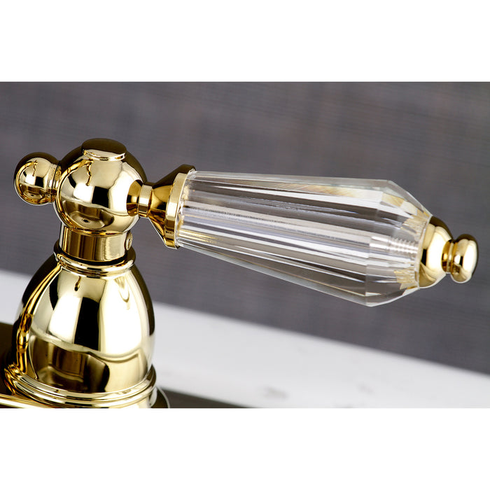 Kingston Heirloom KB1492WLL - Wilshire Two-Handle 2-Hole Deck Mount Bar Faucet, Polished Brass