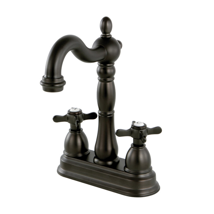 Kingston Heirloom KB1495BEX - Essex Two-Handle 2-Hole Deck Mount Bar Faucet, Oil Rubbed Bronze
