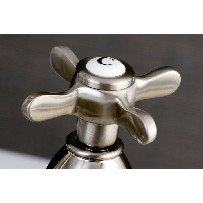 Kingston Heirloom KB1498BEX - Essex Two-Handle 2-Hole Deck Mount Bar Faucet, Brushed Nickel