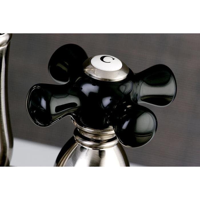 Kingston Heirloom KB1498PKX - Duchess Two-Handle 2-Hole Deck Mount Bar Faucet, Brushed Nickel