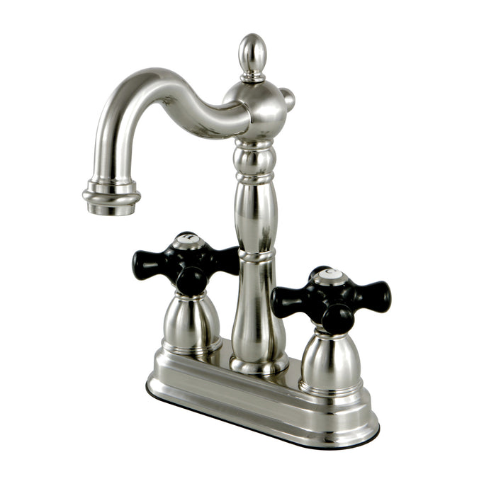 Kingston Heirloom KB1498PKX - Duchess Two-Handle 2-Hole Deck Mount Bar Faucet, Brushed Nickel