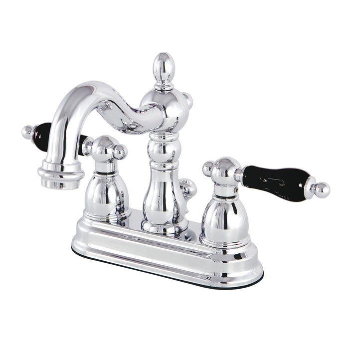 Kingston Heirloom KB1601PKL - Duchess Double-Handle 3-Hole Deck Mount 4-Inch Centerset Bathroom Faucet with Pop-Up Drain, Polished Chrome