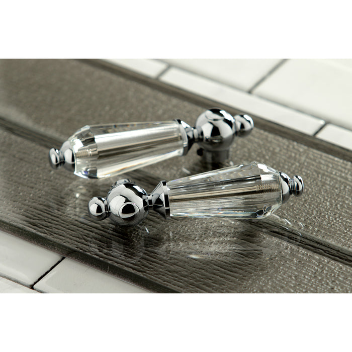 Kingston Heirloom KB1601WLL - Wilshire Double-Handle 3-Hole Deck Mount 4-Inch Centerset Bathroom Faucet with Pop-Up Drain, Polished Chrome