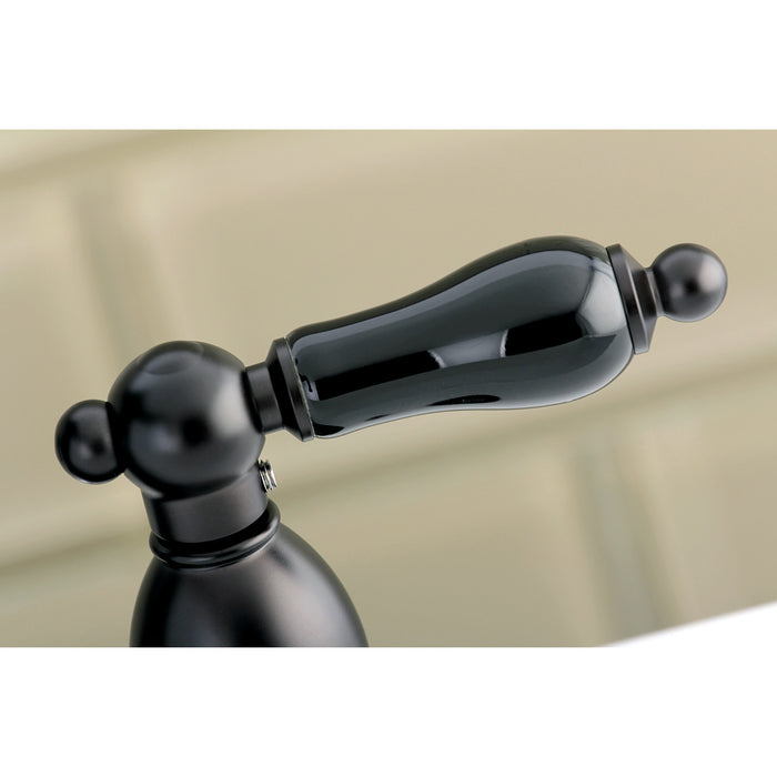 Kingston Heirloom KB1605PKL - Duchess Double-Handle 3-Hole Deck Mount 4-Inch Centerset Bathroom Faucet with Pop-Up Drain, Oil Rubbed Bronze