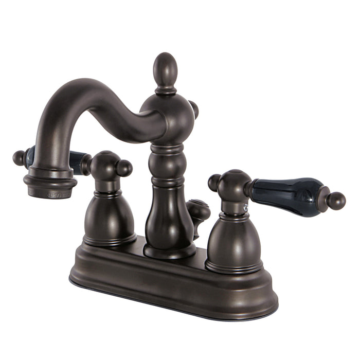 Kingston Heirloom KB1605PKL - Duchess Double-Handle 3-Hole Deck Mount 4-Inch Centerset Bathroom Faucet with Pop-Up Drain, Oil Rubbed Bronze