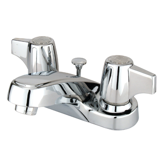 Kingston Tulare KB160B - Americana Double-Handle 3-Hole Deck Mount 4-Inch Centerset Bathroom Faucet with Brass Pop-Up, Polished Chrome