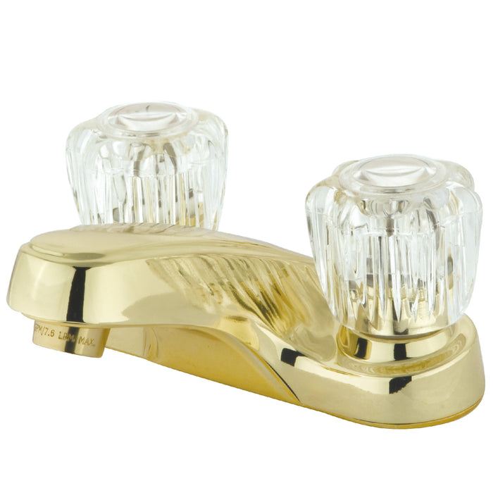 Kingston Tulare KB162LP - Americana Double-Handle 3-Hole Deck Mount 4-Inch Centerset Bathroom Faucet, Polished Brass
