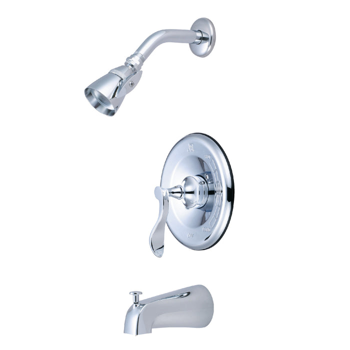 Kingston Century KB1631CFL Single-Handle Pressure Balanced Tub and Shower Faucet, Polished Chrome