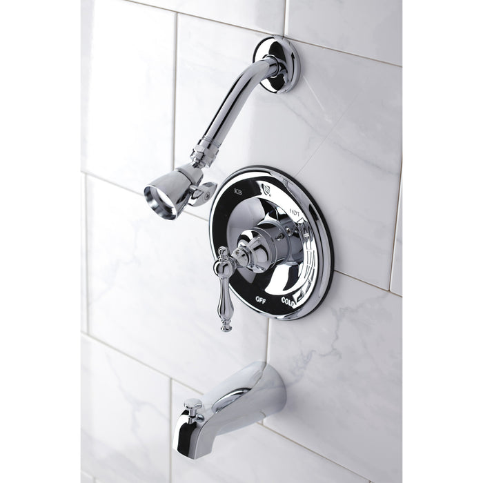 Kingston Heirloom KB1631NLSingle-Handle Pressure Balanced Tub and Shower Faucet, Polished Chrome