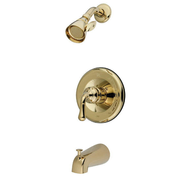 Kingston Tulare KB1632 - Magellan Single-Handle Pressure Balanced Tub and Shower Faucet, Polished Brass