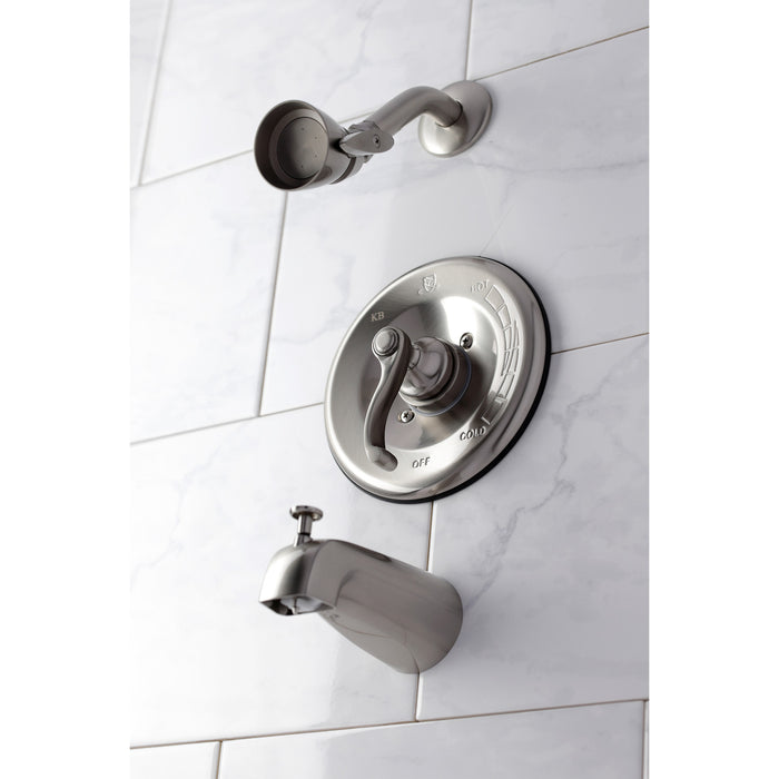 Kingston KB1638FL Single-Handle Pressure Balanced Tub and Shower Faucet, Brushed Nickel
