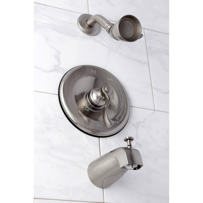 Kingston KB1638FL Single-Handle Pressure Balanced Tub and Shower Faucet, Brushed Nickel