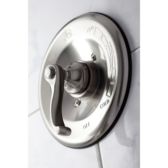 Kingston KB1638FL Single-Handle Pressure Balanced Tub and Shower Faucet, Brushed Nickel