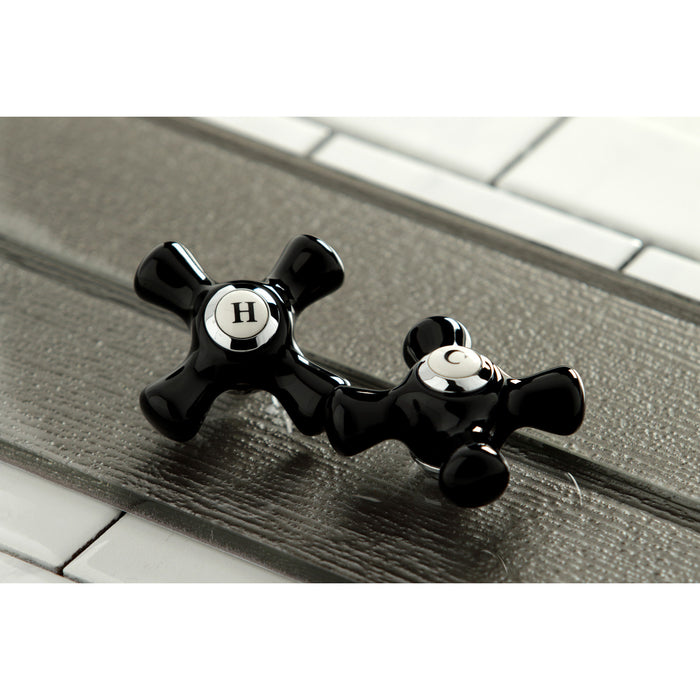 Kingston Heirloom KB1751PKXBS - Duchess Two-Handle 4-Hole 8" Centerset Kitchen Faucet with Brass Sprayer, Polished Chrome