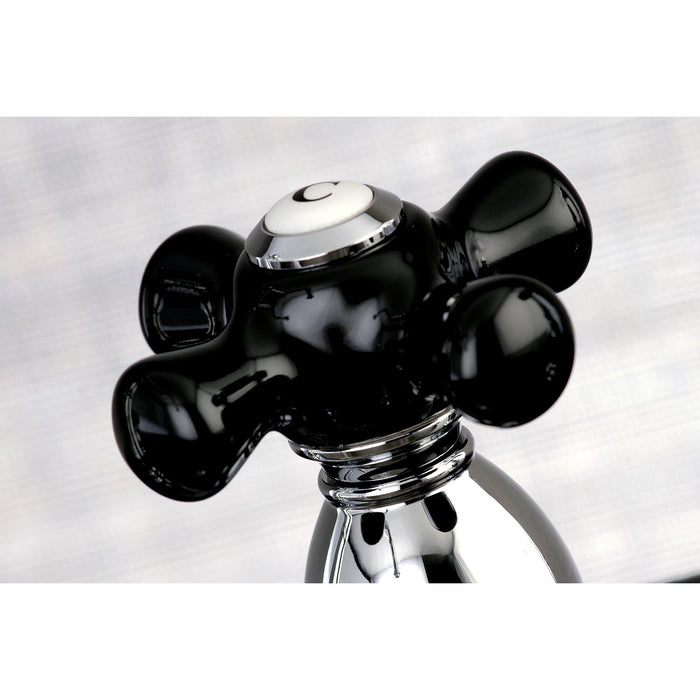 Kingston Heirloom KB1751PKXBS - Duchess Two-Handle 4-Hole 8" Centerset Kitchen Faucet with Brass Sprayer, Polished Chrome