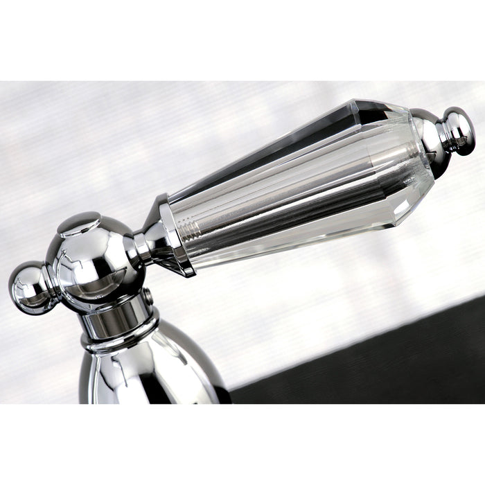 Kingston Heirloom KB1751WLLBS - Wilshire Two-Handle 4-Hole 8" Centerset Kitchen Faucet with Brass Sprayer, Polished Chrome