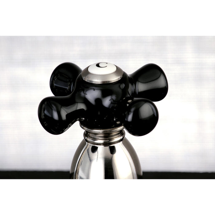 Kingston Heirloom KB1758PKXBS - Duchess Two-Handle 4-Hole 8" Centerset Kitchen Faucet with Brass Sprayer, Brushed Nickel